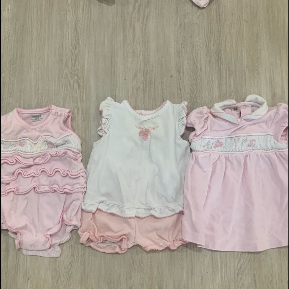 3 Tigels pina cotton outfits. Retail for $60 each. 3-6 months